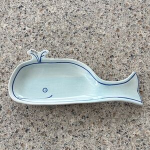 Whale Ceramic Spoon Rest - Light Blue